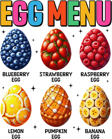 Egg Menu Fruit-Flavored Eggs Funny Easter Day Hunt Eggs Coffee Mug