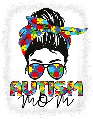Autism Mom Life Messy Bun Bleached Mothers Day Autism Mom Women's Long Sleeve Shirt