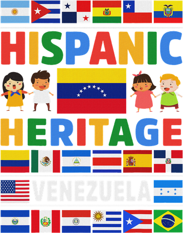 Hispanic Heritage Month Venezuela Flag Latino Countries Flag Kids T-Shirt