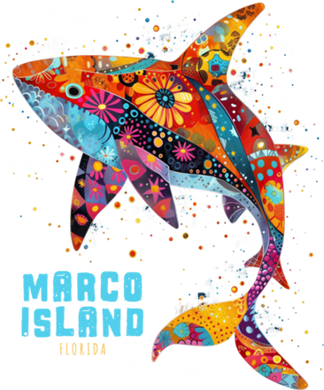 Retro Vintage 70S Meaningful Gift Marco Island Florida Shark Beach Vacation  Kids T-Shirt