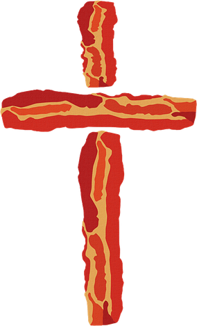 Bacon Cross, Christian Humor, Funny Holy Foodie Art Kids Hoodie