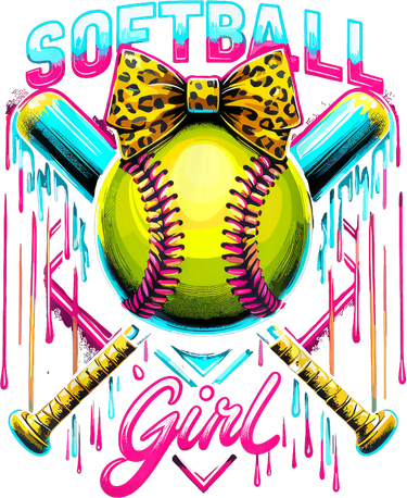 Softball Player Girl Ice Cream Softball Drip  Kids Sweatshirt