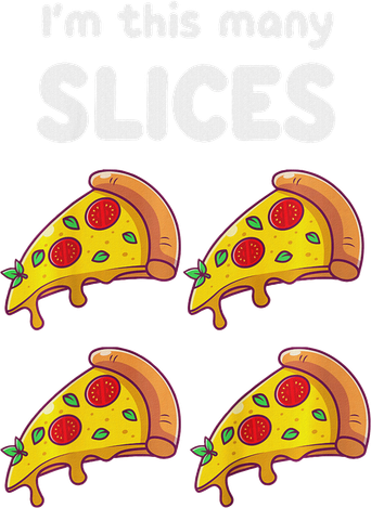Kids Cute Pizza 4th Birthday I'm This Many Slices 4 Year Old Doddie Hoodie