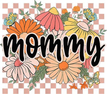 Mommy Floral Mother'S Day Wildflower Girl Checkered Backpack