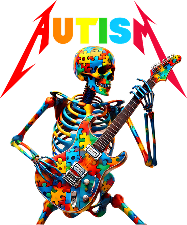 Autism Skeleton Guitar Player Rock Music Autism Awareness Coaster
