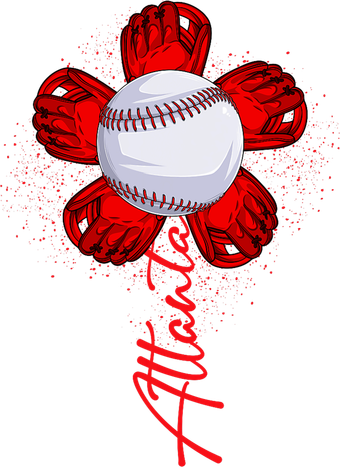 Cute Flower Atlanta Retro Baseball Lover Game Day Women's Long Sleeve Shirt
