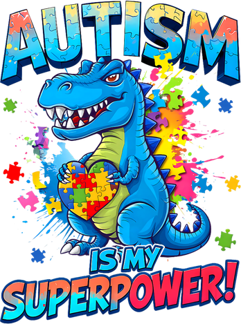 Autism Is My Superpower Dinosaur  Autism Awareness Kids T-Shirt