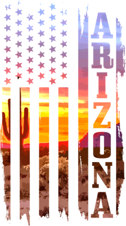Arizona American Flag Landscape Cactus Patriotic Gift Kids T-Shirt