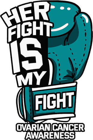 Her Fight Is My Fight Ovarian Cancer Awareness Teal Ribbon Women's Long Sleeve Shirt