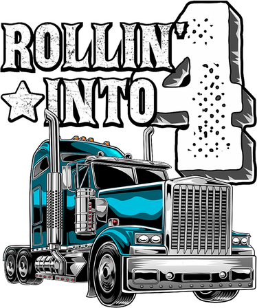 Rollin Into 4 Big Rig Semi Trailer Truck 4th Birthday Gift Women's Long Sleeve Shirt