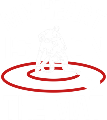 Wrestler My Heart Is On The Mat Wrestling Mom Funny Gift Women's T-Shirt