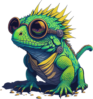 Exotic Iguana Herpetology Chameleon Sunglasses, Black, Hat