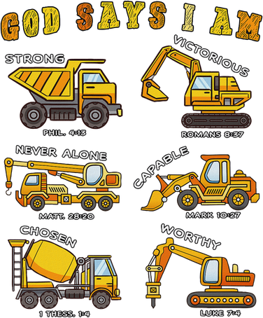 God Says I Am Construction Bible Verse Truck Tank Top