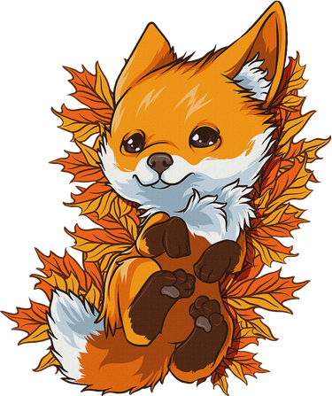 Red Forest Fox Baby Animal Autumn Fall Leaves Coaster