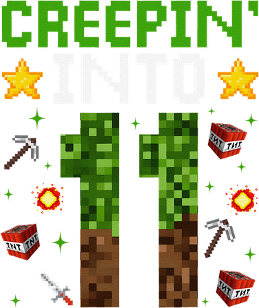 11th Birthday Gamer Pixel Creepin Into 11 Video Game Party Golf Towel