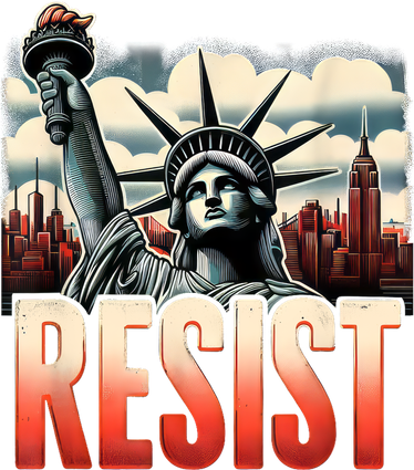Retro Resist Statue Of Liberty Activism Freedom Protest Art  Women's T-Shirt