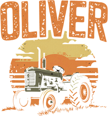 Oliver Personalized Nametag Tractor For Oliver Long Sleeve Shirt