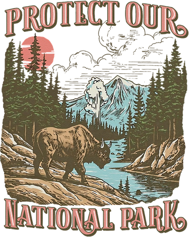 Save Our National Parks Resist Service Bison Buffalo Women's Hoodie