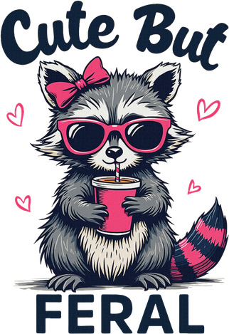 Cute But Feral Girl Summer Raccoon Funny Women Baby Bodysuit