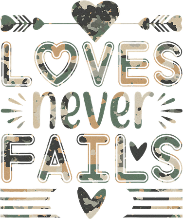 Vintage Camo Loves Never Fails Camo Camouflage Natural Bucket Hat