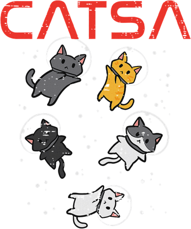 Catsa Cat Astronauts Funny Kitten Space Women Kids T-Shirt