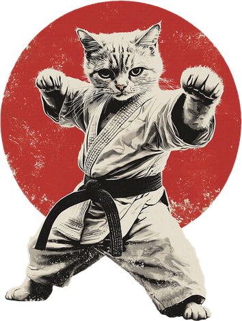 Cat Karate Judo Japan Japanese Flag Funny Toddler Long Sleeve