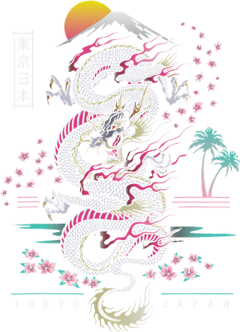 Japanese Tokyo Dragon Asian Inspired Retro 80’s Style Kids T-Shirt