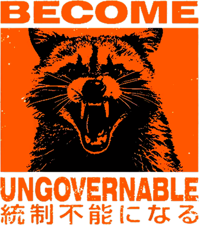 Become Ungovernable Funny Raccoon Japanese Apparel  Hat