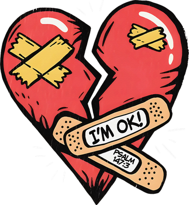 Im Ok Broken Heart Graphic Bandages Bandaids Toddler Long Sleeve