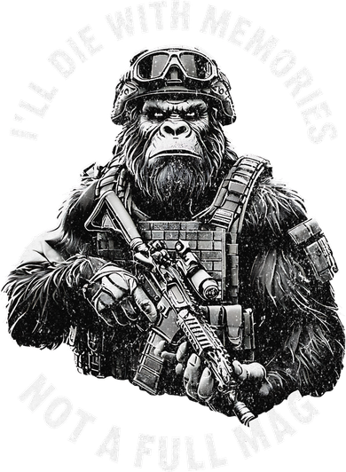 Ill Die With Memories Not A Full Mag Funny Bigfoot Apron