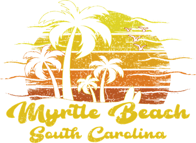 Vintage Retro Palm Tree Sunset South Carolina Myrtle Beach Doggie Tank