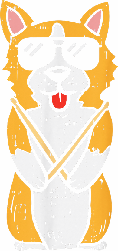 Welsh Corgi Dog Drumstick Drumming Animal Pet Drummer Kids Sweatshirt