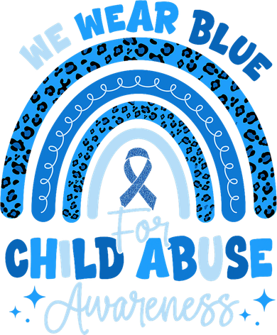 Blue Ribbon Rainbow We Wear Blue For Child Abuse Awareness Hooded Wearable Blanket