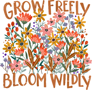 Boho Floral Grow Freely BLOOM Wildly Mental Health Matters Tumbler