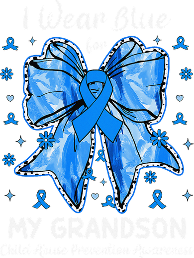 Coquette Bow I Wear Blue For My Grandson Child Abuse Sweatshirt