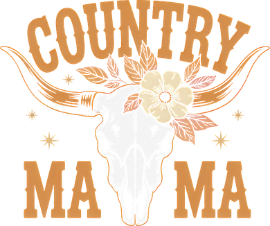 Country Mama Floral Skull Horns Star Doggie Tank