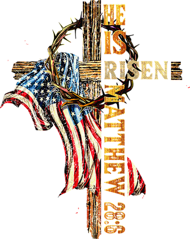 Easter Cross He Is Risen Jesus Christian USA Flag Women Doggie Tank