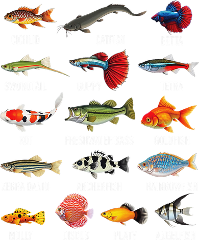 Freshwater Fish Species Chart Aquarium River Fish Guide Mousepad
