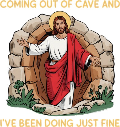 Jesus Coming Out Of My Cave And Ive Been Doing Just Fine Kids Hoodie