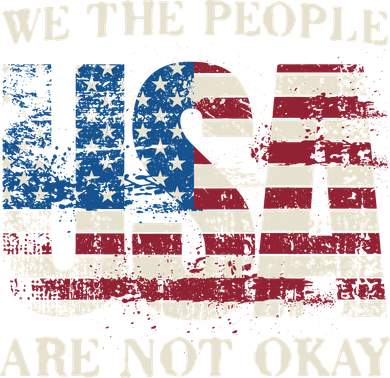 We The People Are Not Okay Flipped American Flag Patriotic Golf Towel