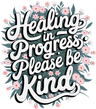 Healing In Progress Please Be Kind Floral Positive Santa Hat