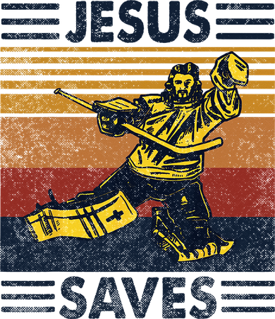Jesus Saves Vintage Ice Hockey Religious Christian Women's T-Shirt