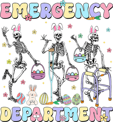 Skeleton Dancing Easter Emergency Department Er Nurse  Doggie Tank