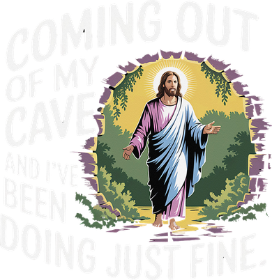 Jesus Coming Out Of My Cave And Ive Been Doing Just Fine Kids Hoodie