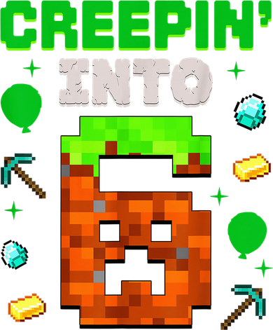 6th Birthday Gamer Pixel Style Creepin’ Into 6 Video Game Party Bucket Hat