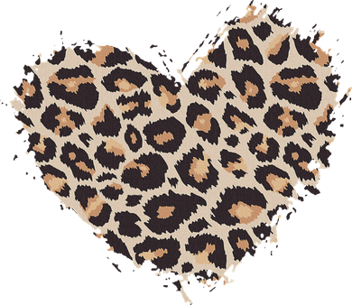 Leopard Cheetah Animal Print Heart Golf Towel