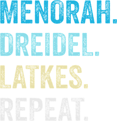 Funny Hanukkah Menorah Dreidel Latkes Repeat Jewish Chanukah Baby Bodysuit