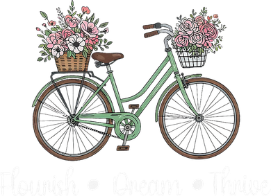 Flourish Dream Thrive Floral Bike Subtle 8647 Trump Resist Button