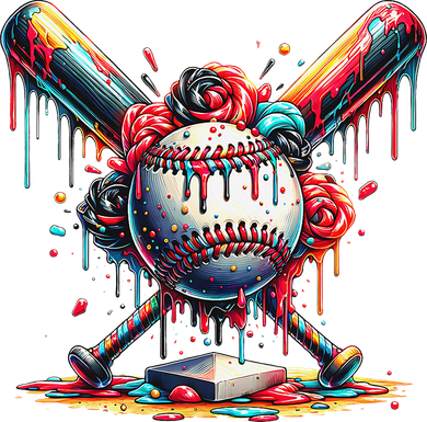 Baseball Home Plate Ice Cream Drip Baseball With Sprinkles Women's Dry Zone Grid Polo