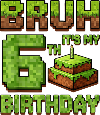 Birthday Boy Bruh It'S My 6th Birthday Game Pixel Doddie Hoodie